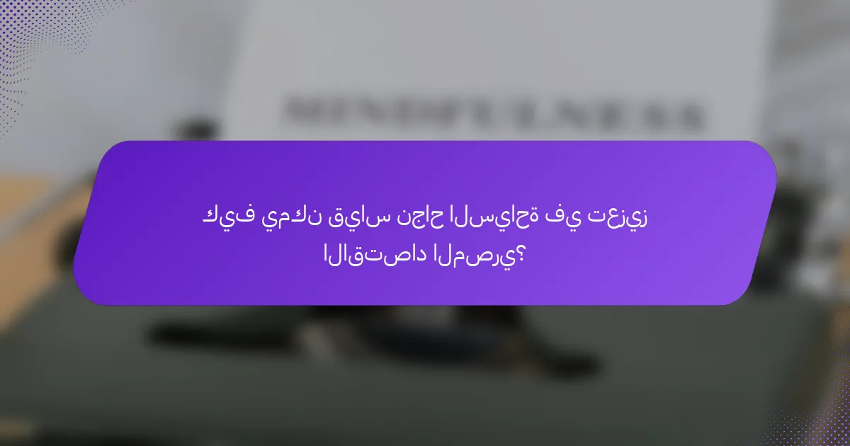 كيف يمكن قياس نجاح السياحة في تعزيز الاقتصاد المصري؟
