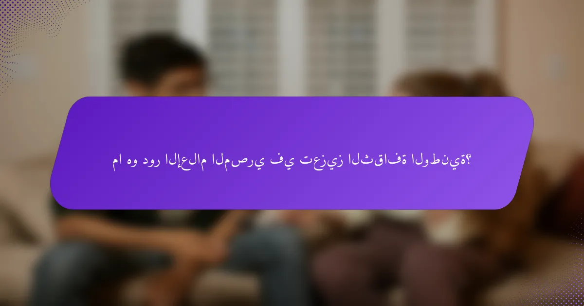 ما هو دور الإعلام المصري في تعزيز الثقافة الوطنية؟