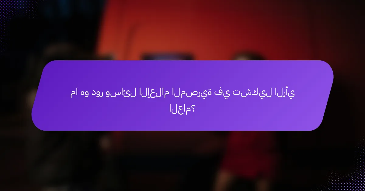 ما هو دور وسائل الإعلام المصرية في تشكيل الرأي العام؟