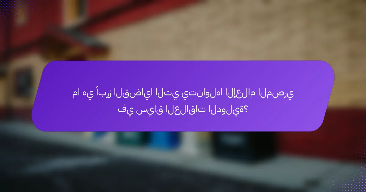 ما هي أبرز القضايا التي يتناولها الإعلام المصري في سياق العلاقات الدولية؟