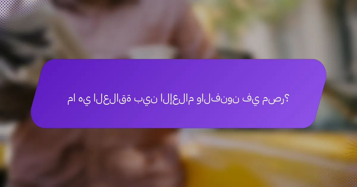 ما هي العلاقة بين الإعلام والفنون في مصر؟