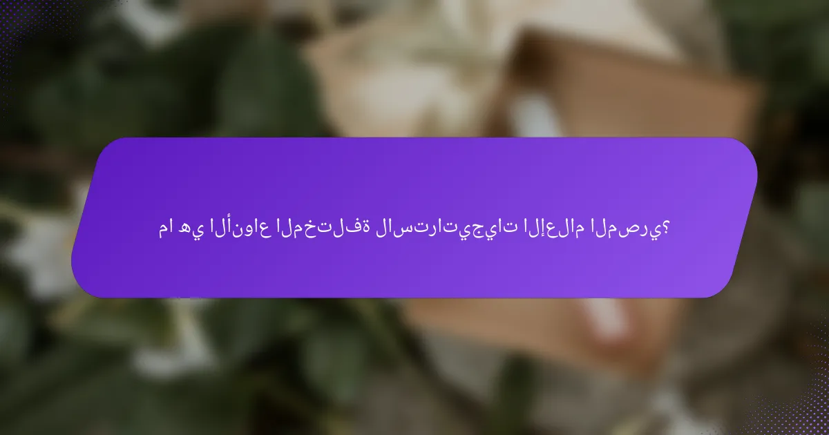 ما هي الأنواع المختلفة لاستراتيجيات الإعلام المصري؟