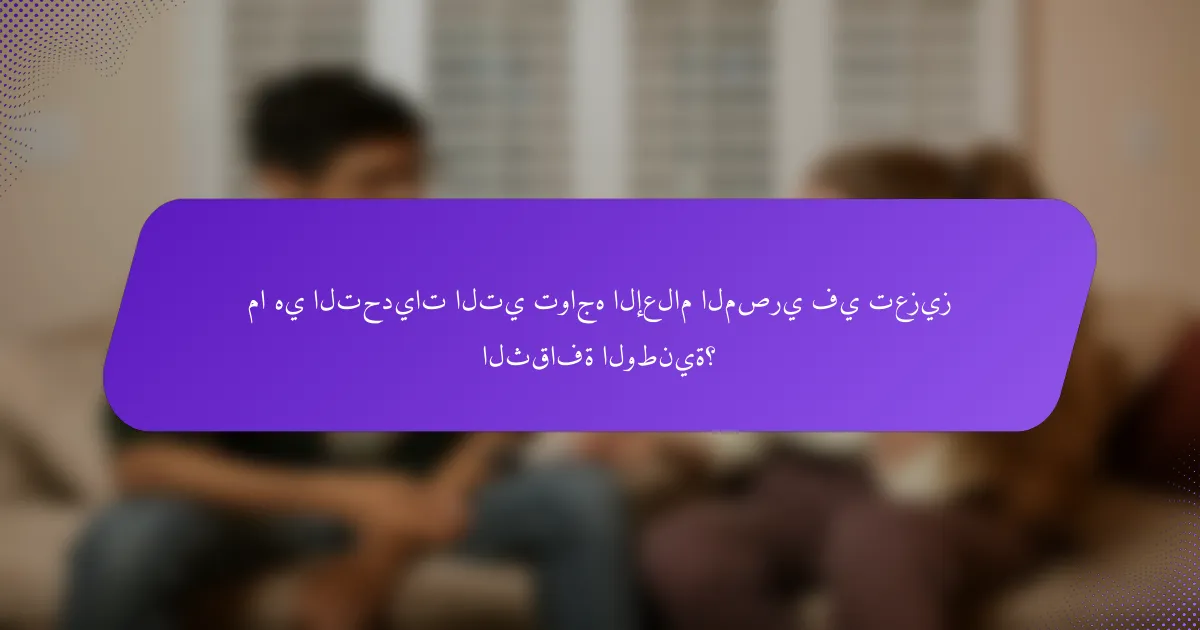 ما هي التحديات التي تواجه الإعلام المصري في تعزيز الثقافة الوطنية؟