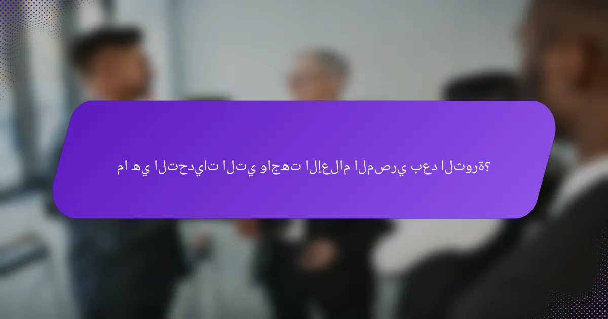 ما هي التحديات التي واجهت الإعلام المصري بعد الثورة؟