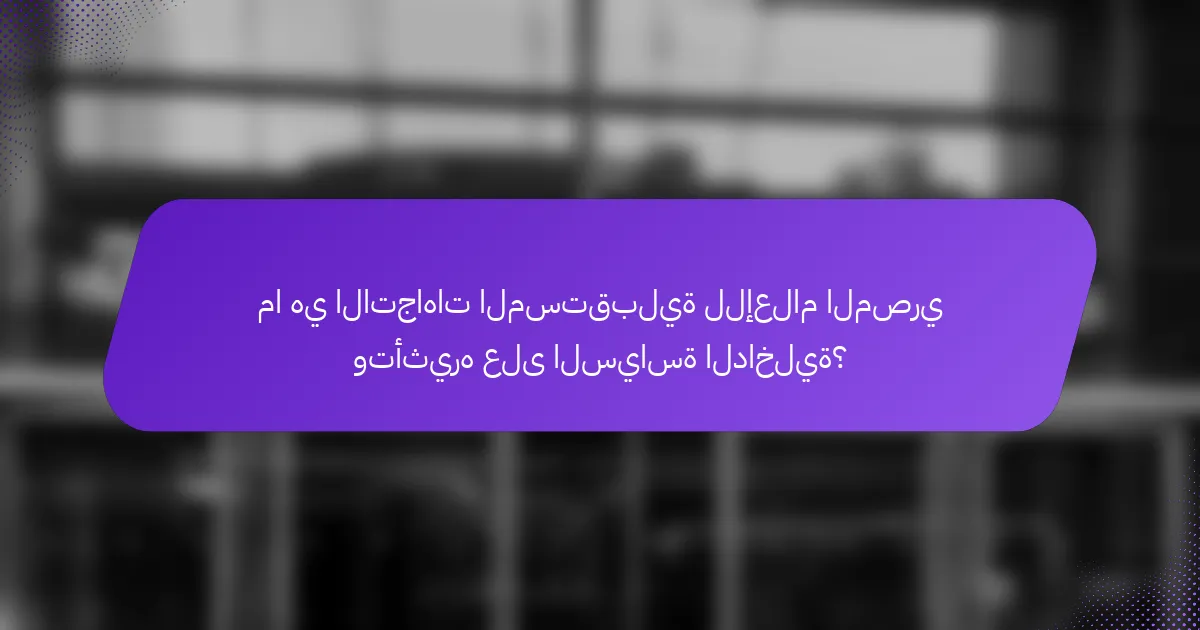 ما هي الاتجاهات المستقبلية للإعلام المصري وتأثيره على السياسة الداخلية؟
