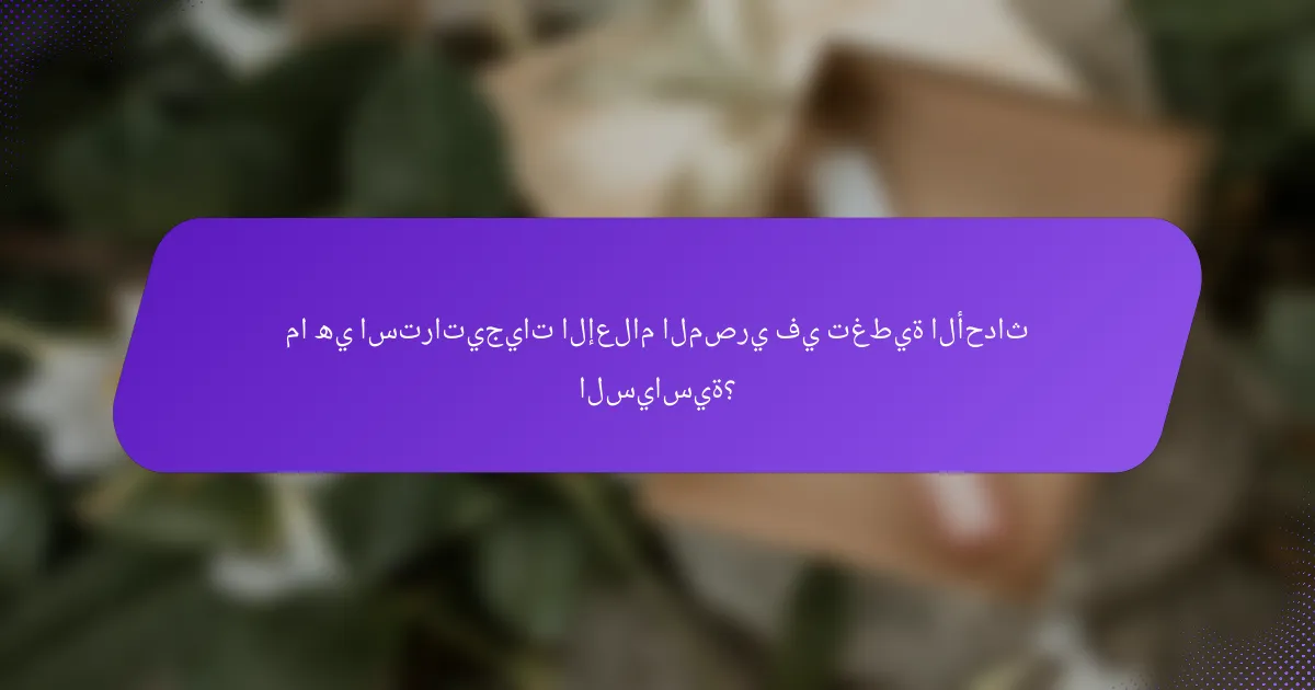 ما هي استراتيجيات الإعلام المصري في تغطية الأحداث السياسية؟